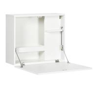 Scrivania Pieghevole con Ripiani 60x21,5x50 cm in Truciolato e MDF Bianco