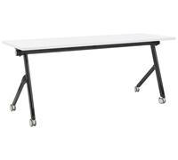 crivania rettangolare pieghevole con rotelle portatile con struttura in metallo bianco e nero 180 x 60