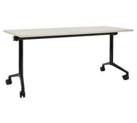 Scrivania pieghevole con ruote marrone chiaro e nero 160 x 60 cm CAVI