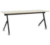 Scrivania pieghevole con ruote marrone chiaro e nero 180 x 60 cm BENDI