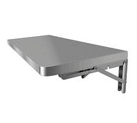 Scrivania pieghevole da parete in acciaio inox per piccoli spazi, perfetta per casa, ufficio, garage, cantina, cucina, lavanderia galleggiante o tavolo a discesa