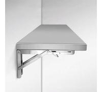 Scrivania pieghevole da parete in acciaio inox, salvaspazio, tavolo galleggiante per cucina e sala da pranzo, postazione di lavoro a parete, con staffe, scrivania compatta per computer (60 x 25 cm)