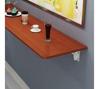 Scrivania pieghevole da parete per piccoli spazi, colore teak, 71,1 x 30,5 cm