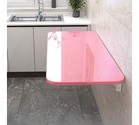 Scrivania pieghevole da parete per piccoli spazi, tavolo in legno rosa con foglie a discesa funzione lavanderia compatta 120 x 30 cm ideale per casa ufficio e studio.