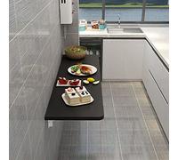 Scrivania pieghevole da parete, postazione di lavoro salvaspazio, 120 x 40 cm, colore nero, ideale per casa, ufficio, piccoli spazi e arredamento minimalista, design elegante