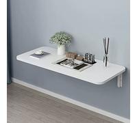 Scrivania pieghevole da parete salvaspazio, 40 x 30 cm, 60 x 40 cm, 80 x 40 cm, 120 x 40 cm, 80 x 50 cm, 100 x 50 cm, colore bianco, perfetta per piccole stanze e ufficio domestico
