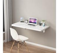 Scrivania pieghevole da parete sospesa - Tavolo per computer con foglie in finto marmo per piccoli spazi, ideale per casa, ufficio e studio