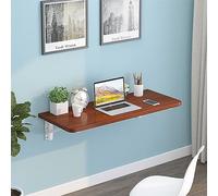 Scrivania pieghevole da parete, tavolo da studio compatto per piccoli spazi, 100 x 30 cm, colore teak, ideale per casa, ufficio, lavanderia, camera da letto, con design a foglia