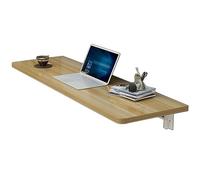 Scrivania pieghevole da parete, tavolo pieghevole in legno con mensola galleggiante salvaspazio, tavolo da cucina con mensola retrattile da parete capacità di carico 70 kg, design compatto per piccoli