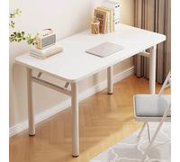 Scrivania pieghevole for computer Struttura in metallo Scrivania salvaspazio Non richiede assemblaggio Design moderno for soggiorni e uffici domestici(White,80x40cm/31.5x16in)