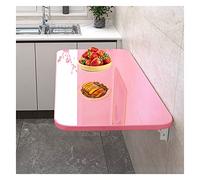 Scrivania pieghevole galleggiante a parete per piccoli spazi, colore rosa, 100 x 30 cm