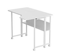 Scrivania pieghevole Maclean con ripiano e ruote 100x73 cm (bianco)