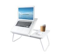 Scrivania pieghevole per laptop, tavolo per laptop con portabicchieri, vassoio da letto per computer regolabile in altezza, supporto per notebook con supporto per lettura per mangiare, legge