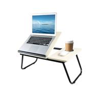 Scrivania pieghevole per laptop, tavolo per laptop con portabicchieri, vassoio da letto per computer regolabile in altezza, supporto per notebook con supporto per lettura per mangiare, legge