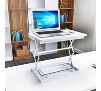 Scrivania pieghevole regolabile per computer - nero bianco argento grigio - tavolo di lavoro multi-posizione elevazione - capacità di carico 18 kg - perfetta per casa ufficio e piccoli spazi