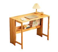 Scrivania Pieghevole, Scrivania Per Computer In Legno Massello Con Libreria, Piccola Scrivania Per Laptop Per Lavoratori, Studenti, Per Camera Da Letto, Sala Studio(80/100*55*(Size:80*55*76CM,Color:A)
