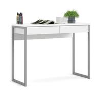 Scrivania Porta Pc Computer da Ufficio Studio Camera in Legno 2 Cassetti Bianco