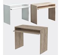 Scrivania di 90x45x74h cm forma 90x45x74h cm con tastiera estraibile per arredo casa postazione studio ufficio di colore Olmo mod. Perry