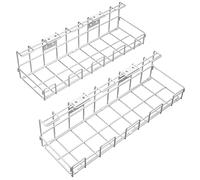 Scrivania portacavi per l'ordine sul posto di lavoro in metallo bianco - gestione dei cavi per cavi, prese multiple - per una presa sicura (2 × L, organizer e canalina per cavi) KD Essentials
