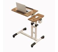 Scrivania portatile con altezza regolabile e piano inclinabile per uso portatile, supporto mobile con ruote per comodino o divano