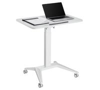 Maclean MC-453 - Scrivania portatile per computer portatile con regolazione pneumatica, 80 x 52 cm, max. 8 kg, altezza regolabile max. 109 cm Postazione di lavoro Carrello (bianco)