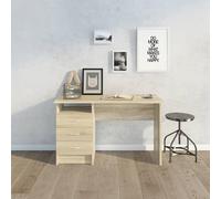 Scrivania Priscille, Scrittoio Multiuso, Tavolo per Ufficio Porta PC, Piano di Lavoro, 120x48 h72 cm, Quercia