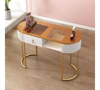 Scrivania professionale per nail tech, con cassetti e 3 ripiani, moderno tavolo per manicure in legno per saloni di casa, postazione di lavoro di bellezza perfetta per artisti delle unghie e