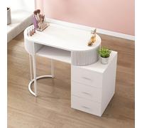 Scrivania Professionale per onicotecnica - Tavolo ergonomico in Legno per Manicure, Ideale per saloni e Uso Domestico, postazione Spa Resistente con armadietto portaoggetti, Design Elegante,