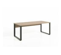 Scrivania Professionale Rettangolare 150cm Colore Quercia Dorata e Nero Collezione DEPÉ.