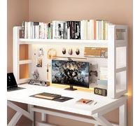 Scrivania regolabile a 2/3 ripiani con pannello forato e ripiano bianco da scrivania per ufficio/dormitorio con telaio in acciaio 55,9 x 25,4 x 66 cm - ottimizza lo spazio e migliora la nizzazione
