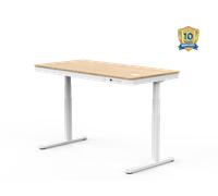 Scrivania Regolabile con Ricarica Wireless e Piano in Bambù