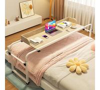 Scrivania regolabile da 115 a 210 cm, carrello per computer portatile, telaio per letto queen/king size, altezza regolabile 65-95 cm, tavolo medico con ruote