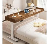 Scrivania regolabile elettrica mobile in altezza con cassetto, tavolo overbed domestico con ruote, tavolo da letto di rotolamento ospedaliero, sopra il tavolo di lavoro del letto per il computer