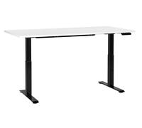 Scrivania regolabile elettricamente bianco e nero 160 x 72 cm DESTINES
