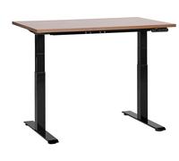 Scrivania regolabile elettricamente legno scuro e nero 120 x 72 cm DESTINES