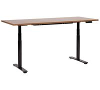 Scrivania regolabile elettricamente legno scuro e nero 180 x 80 cm DESTINAS