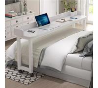 Scrivania regolabile in altezza con ruote per letto king size, 170 cm, bianco