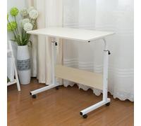 Scrivania Regolabile in Altezza, Tavolino da Laptop Con Rotelle Freni, Porta Pc Computer Altezza, stabile, Adatto Alla Camera da Letto, All'ufficio Di Casa(White2,80cm/31.4in)