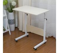 Scrivania Regolabile in Altezza, Tavolino da Laptop Con Rotelle Freni, Porta Pc Computer Altezza, stabile, Adatto Alla Camera da Letto, All'ufficio Di Casa(White1,60cm/23.6in)