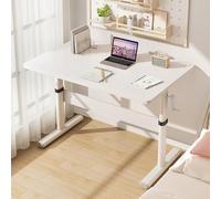 Scrivania regolabile in altezza, tavolo per computer portatile, postazione di lavoro per ufficio domestico per scrivere e stare in piedi, bianco, 80 cm - Design ergonomico per comfort e produttività,