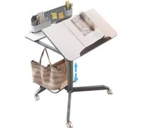 Scrivania regolabile pneumatica - Tavolino mobile mobile per casa, scrivania per computer con tavolo da lettura inclinabile e lunetta