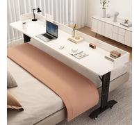 Scrivania regolabile sopra il letto con ruote Tavolo da letto mobile in legno massello Pannello regolabile in altezza Tavolo per computer Overbed per uso comodino Rolling Over Bed Table