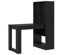 Scrivania Rovere Nero Legno Ingegnerizzato 122 x 67 x 145 cm | Ripiani pratici, scomparti per documenti e cavi, montaggio richiesto, istruzioni incluse, peso 20,15 kg
