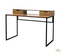 SCRIVANIA SCRITTOIO 120x60x95 CM LEGNO QUERCIA METALLO STILE INDUSTRIAL