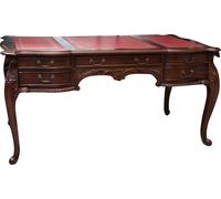 Scrivania Scrittoio Biscottini Mogano Massello Intagliata 150x83x75 Chippendale