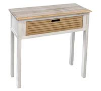 SCRIVANIA SCRITTOIO CONSOLLE TAVOLO LEGNO BIANCO MARRONE CASSETTO NATU h753075