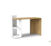 SCRIVANIA SCRITTOIO UFFICIO CON RIPIANI 120X51X87 CM LEGNO FIN. ROVERE BIANCO