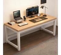 Scrivania semplice, base con struttura in acciaio, scrivania per computer di casa, postazione di lavoro domestica, adatta per camera da letto, studio, ufficio Natural 180*60*74cm/70.9*23.6*29.1in