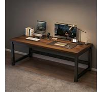 Scrivania semplice, base con struttura in acciaio, scrivania per computer di casa, postazione di lavoro domestica, adatta per camera da letto, studio, ufficio Walnut 180*60*74cm/70.9*23.6*29.1in