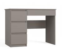CDF Scrivania Ufficio con Cassetti per Bambina Cameretta Tabella di Studio per Computer PC Domestico con Superficie di Lavoro - Scrittoio Compatto Estraibile Studio Mobiletto Ufficio - Grigio Argilla